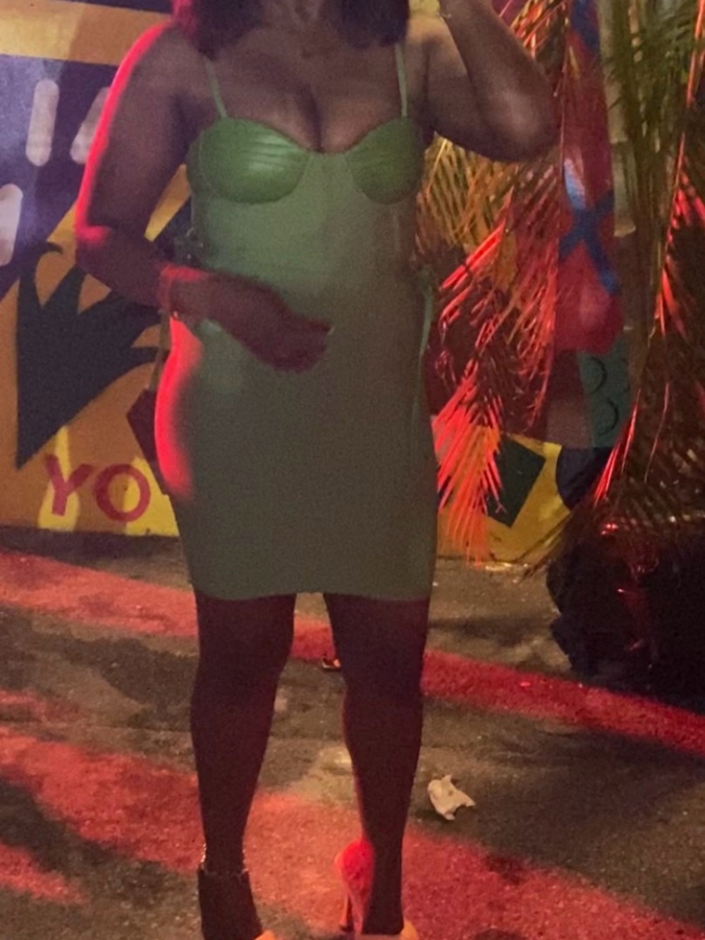 Slim-Fit Green Mini Dress with Bustier Cups
